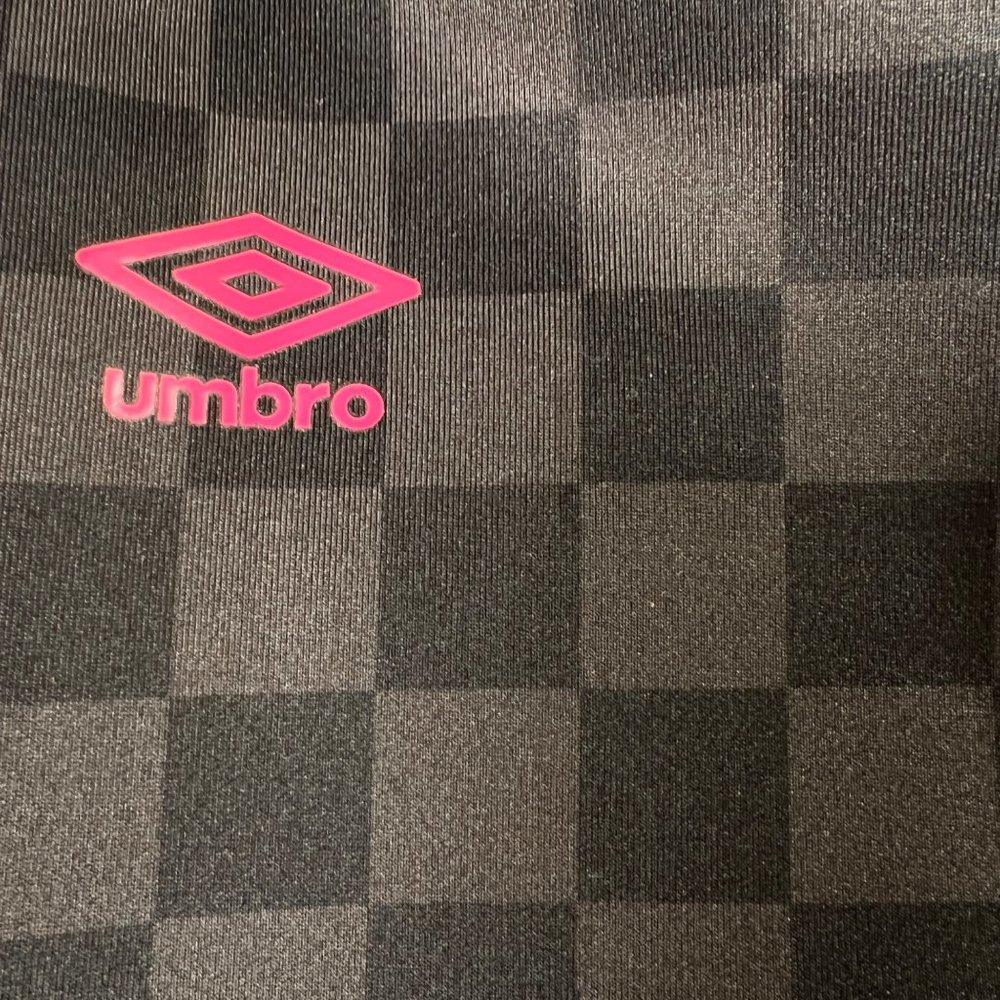 UMBRO Pants Jr. Women's Checkered Straight Leg Yoga Capri Stretch Black Gray XL - Picture 5 of 13